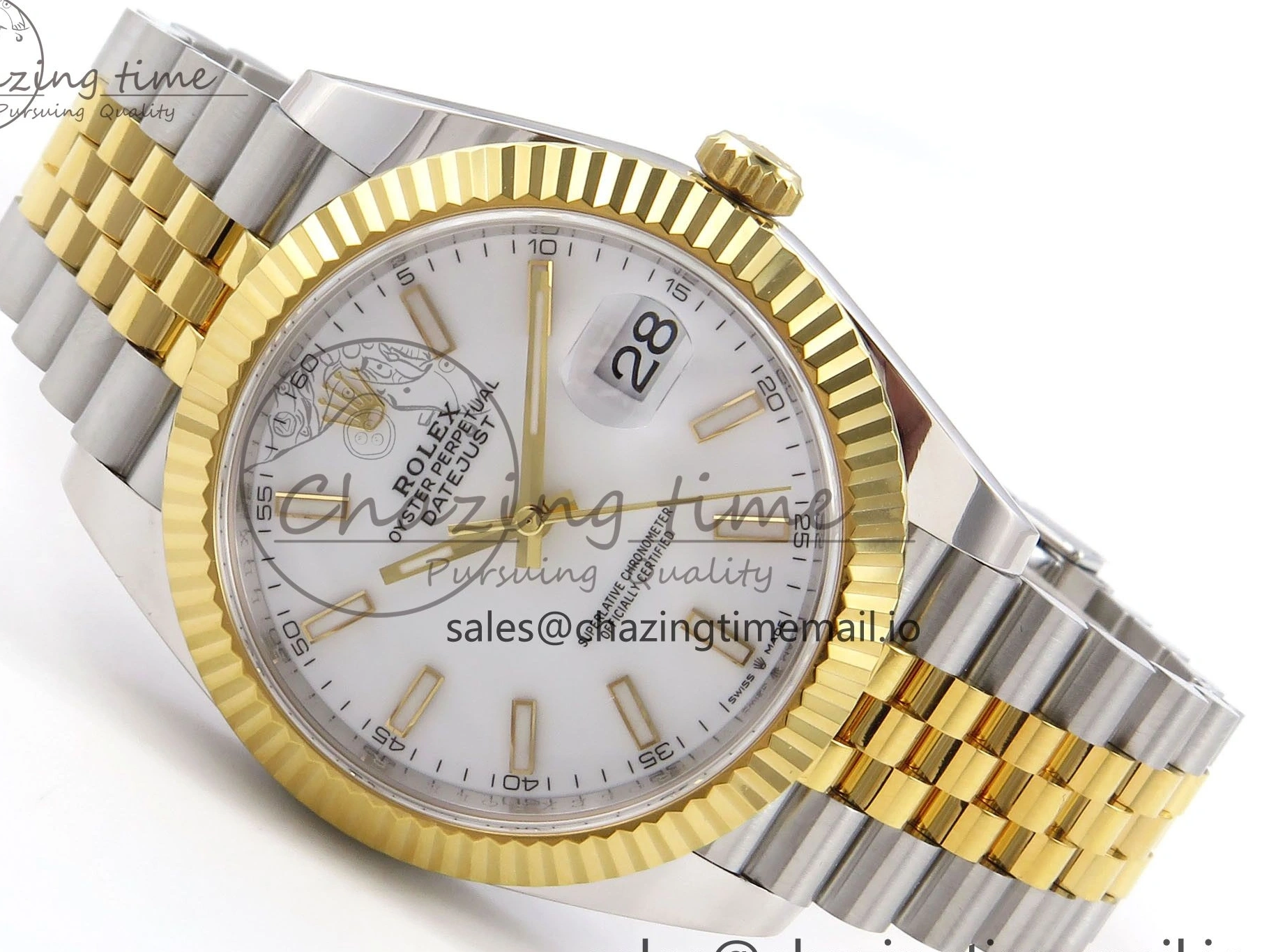 0420 DateJust 41 SS YG ARF 1:1 Best Edition 904L Steel White Stick Dial on Jubilee Bracelet SH3235 (Gain Weight) Seasonal 1223